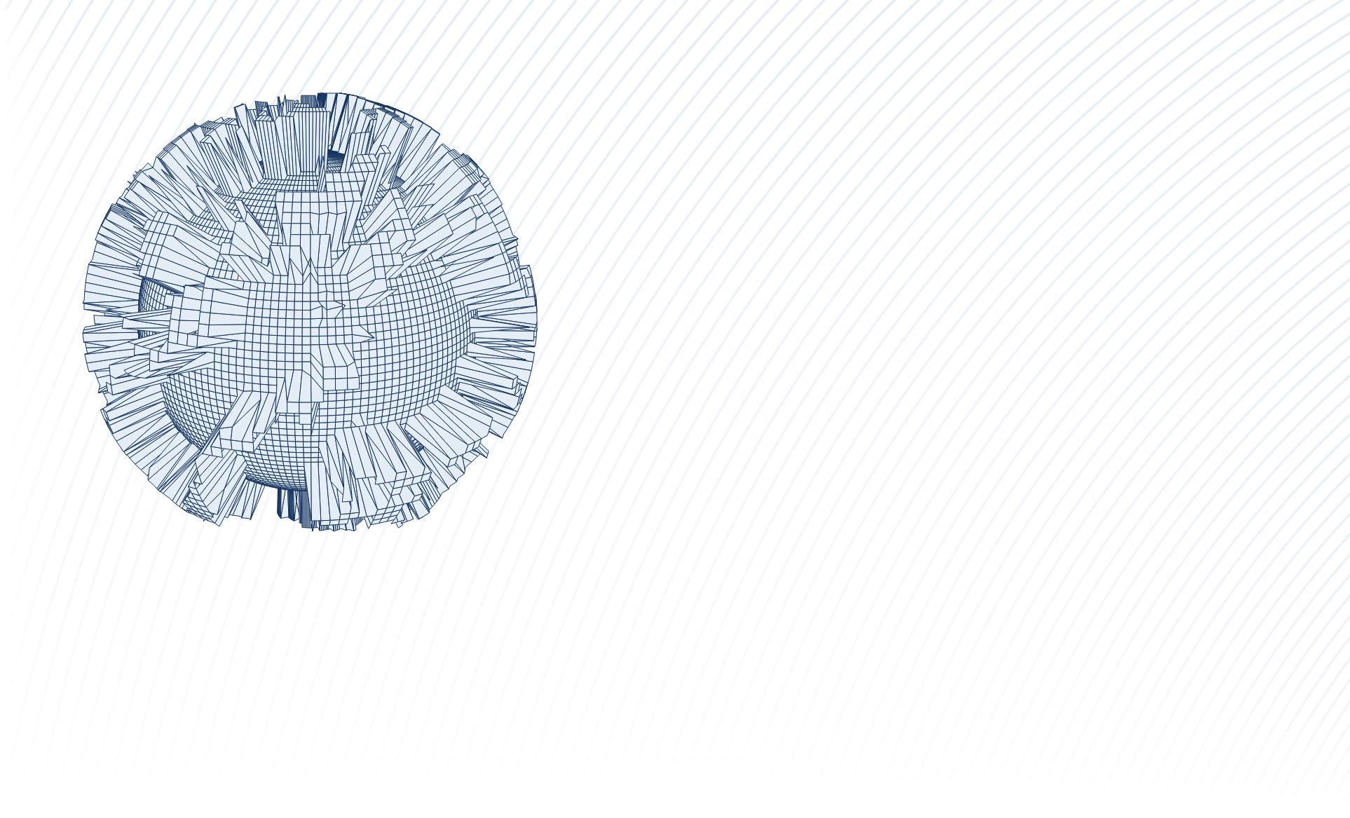 Core advantages background with wireframe sphere